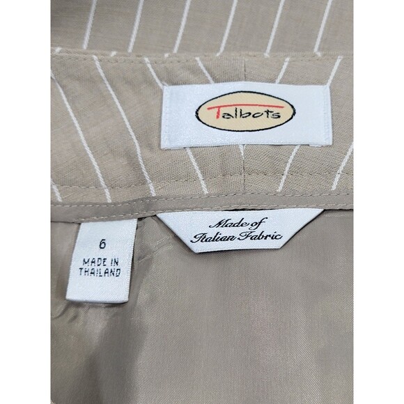 ALK Women's size 6 Talbots Linen Blend Pinstripe Pleated Front Pencil Skirt NEW - Picture 6 of 8